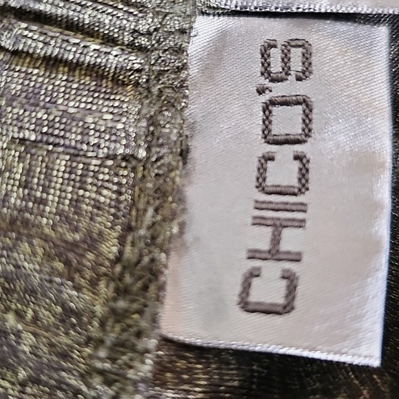 Chico's Green Wide Leg Pants with Elastic Waist. Size 1- MEDUIM 8. easy Slip On. - Picture 4 of 8